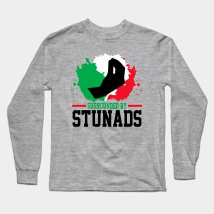 Surrounded By Stunads Hand Gesture Funny Italian Meme, funny Italian Phrases Gift Long Sleeve T-Shirt